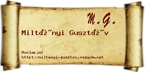 Miltényi Gusztáv névjegykártya